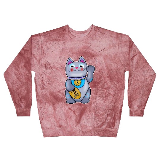 Cute Helpful Maneki Neko Lucky Cat Blast Sweatshirts