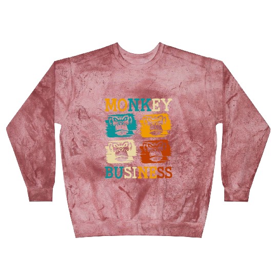 Banana Chimpanzee Colorful Hairy Blast Sweatshirts