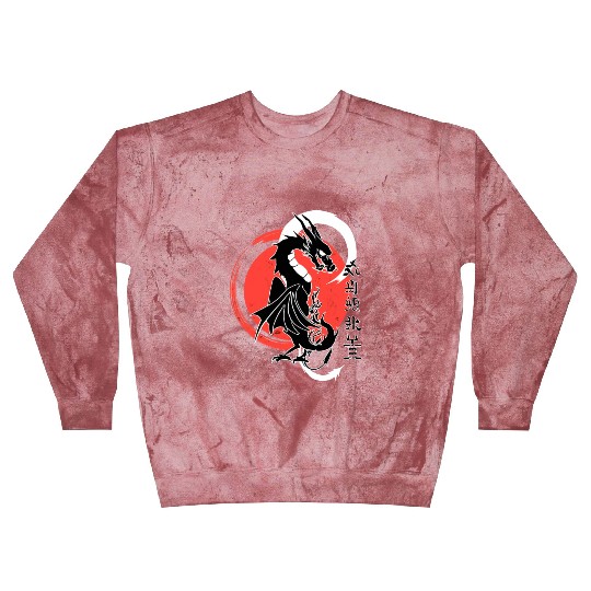 Black dragon, red moon Blast Sweatshirts