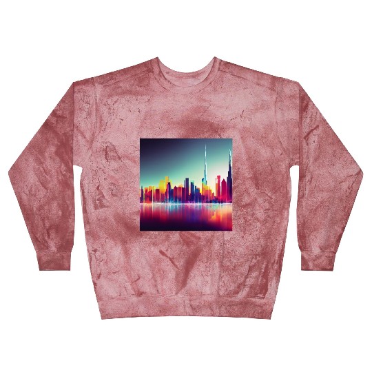 Dubai silhouette skyline abstract art Blast Sweatshirts