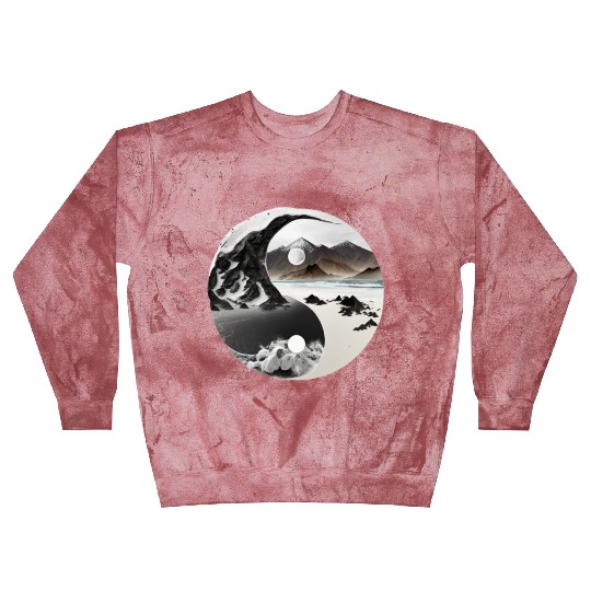 Ying Yang - mountains - beach Blast Sweatshirts