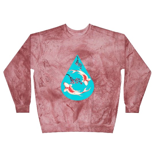 Serenity Koi Fish Raindrop Cheri Blossom Zen Blast Sweatshirts