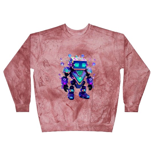 Gemstone Guardian Robot Made of Sparkling Crystals Blast Sweatshirts