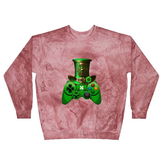 St Patricks Day Video Game Blast Sweatshirts | Gamer Leprechau