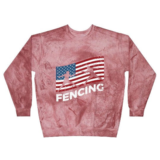 Fencing Usa Flag Fencer Patriotic Blast Sweatshirts