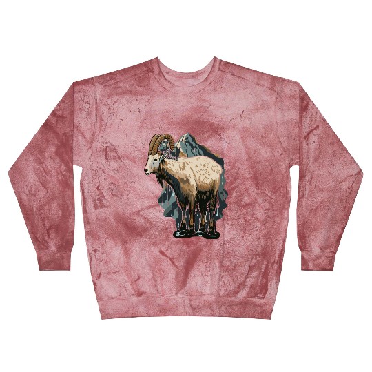 a mountain goat lives in the mountains Blast Sweatshirts