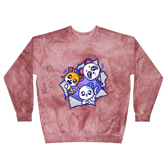 cute animal cartoon icon illustration Blast Sweatshirts