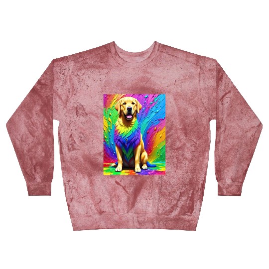 Labrador Retriever with rainbow splashes of colors Blast Sweatshirts