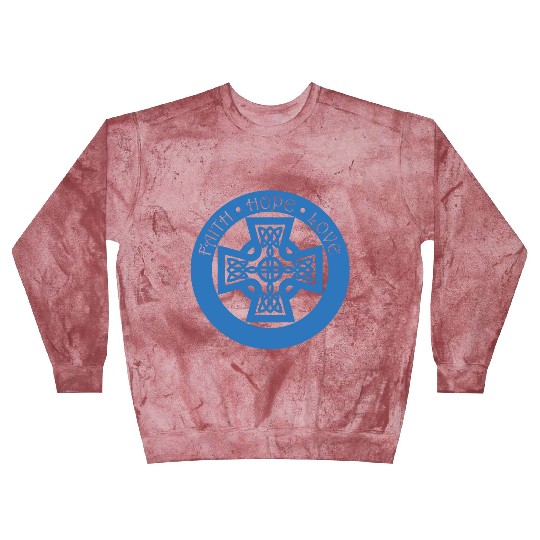 Timeless Celtic Cross With Faith Hope Love Blast Sweatshirts