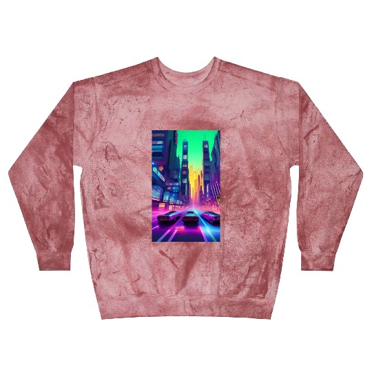 Future City Cyber Cyberpunk Scifi Design Blast Sweatshirts