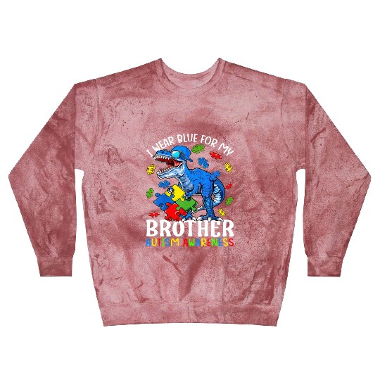 I Wear Blue For My Brother Autism Awareness T-Rex Blast Sweatshirts