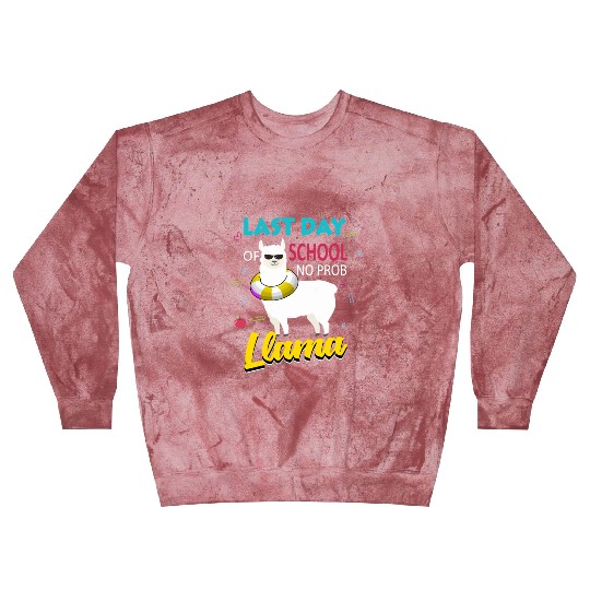 Llama Last Day of School Teacher No Prob Blast Sweatshirts