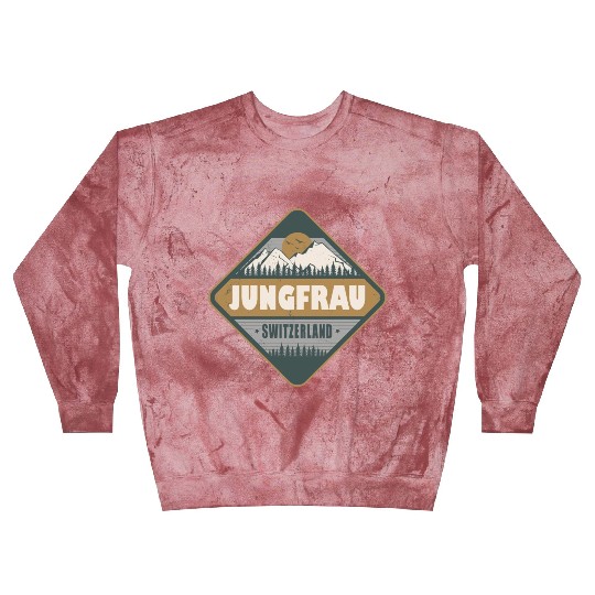 Jungfrau Switzerland Vintage Hiking Design Blast Sweatshirts