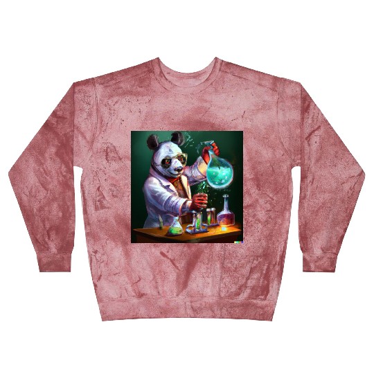 Genius Panda: Whimsical Scientist Design Blast Sweatshirts