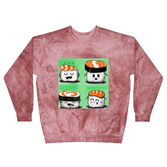 Happy Cheerful Sushi I Love Sushi Design Blast Sweatshirts