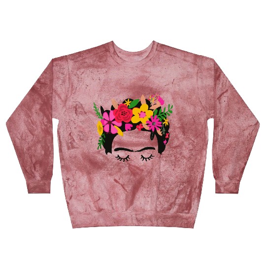 Frida Kahlo Illustration Floral Boho Style Mexican Blast Sweatshirts