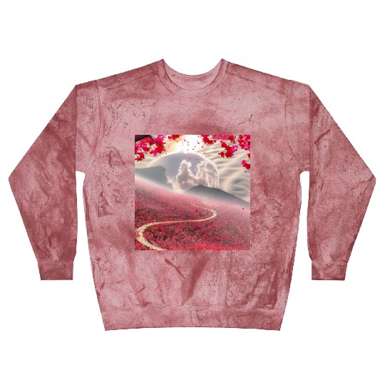 Misty Mountain Cherry Blossom Landscape Blast Sweatshirts
