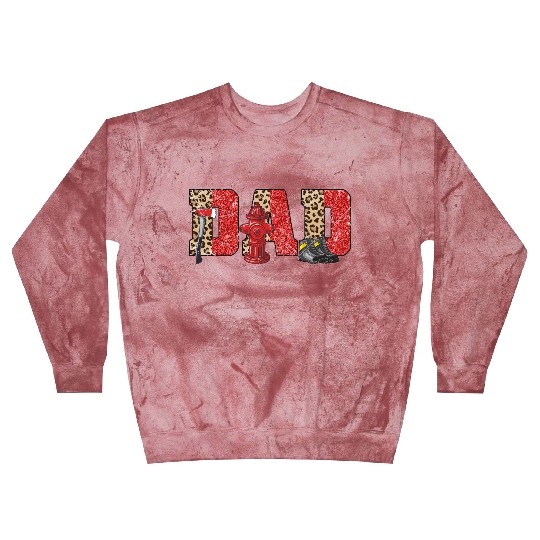 Firefighter Dad Leopard Blast Sweatshirts