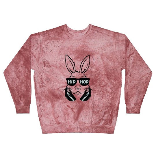 Hip Hop Bunny Easter Rabbit Sunglasses Head Phones Blast Sweatshirts