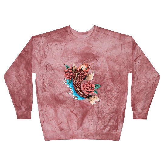 Koi Fish and Roses Blast Sweatshirts