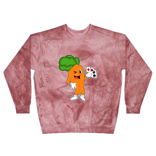 Carrot At Poker With Poker Cards Blast Sweatshirts