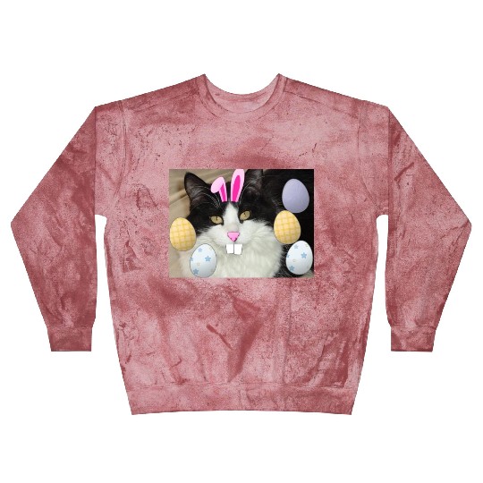Easter Bunny Cat Face Decor Blast Sweatshirts