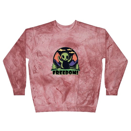 little green Alien freedom Blast Sweatshirts