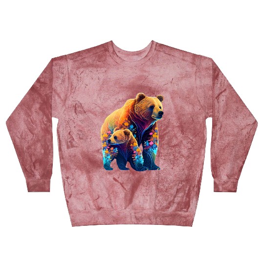 Mother Bear and Cub Sublimation Graphic Wild 2 Blast Sweatshirts