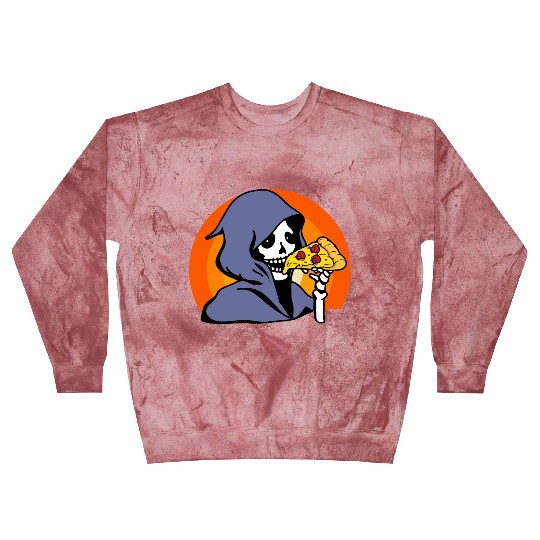 Retro Halloween Pizza Lover Ghost Grim Reaper Blast Sweatshirts