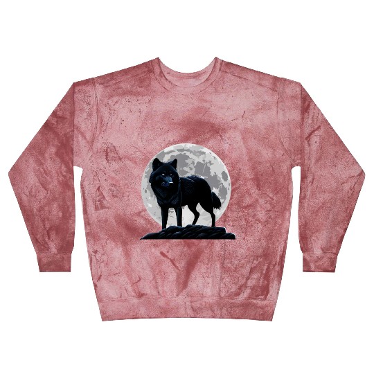 Wolf howling at the moon graphic Blast Sweatshirts