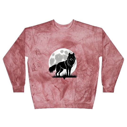 Wolf howling at the moon graphic Blast Sweatshirts