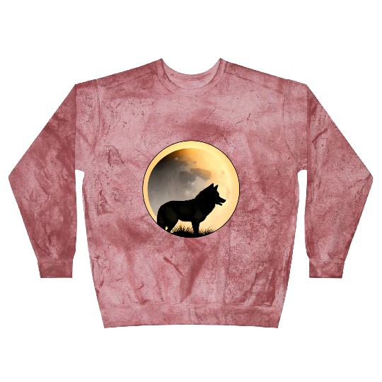 Wolf howling at the moon graphic Blast Sweatshirts