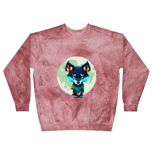 Cute Wolf Moon Graphic Blast Sweatshirts