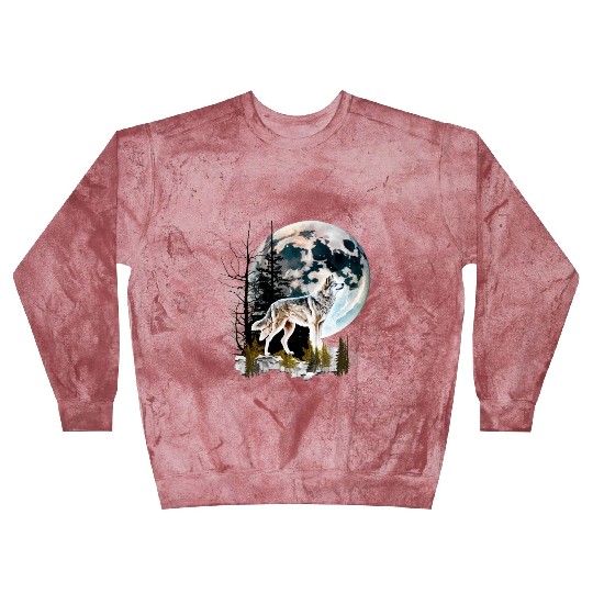 Wolf Moonlight Forest Wild Werewolf Watercolor 2 Blast Sweatshirts