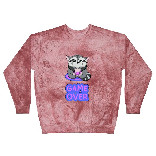 Game Over fat wicked raccoon playing on a console Blast Sweatshirts