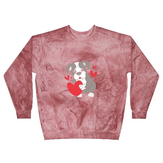Cute Heart Puppy Boston Terrier Dog Blast Sweatshirts