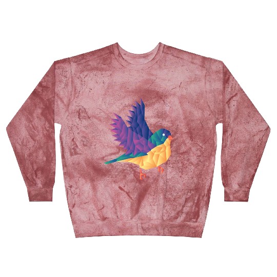 Polygon Shape Multi Colored Bird Pattern Nature Blast Sweatshirts