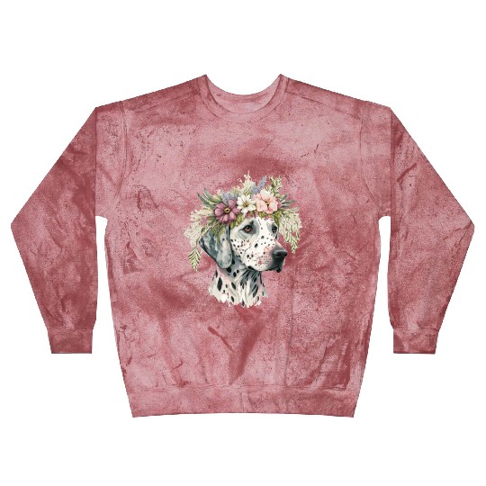Dalmatian Flower Crown Pet Dog Floral Puppy Blast Sweatshirts