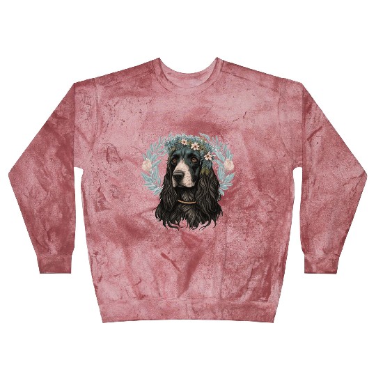Cute English Cocker Spaniel Flower Crown Pet Dog B Blast Sweatshirts