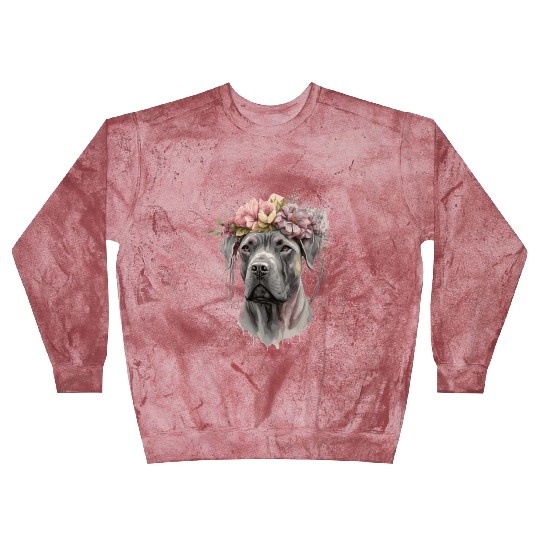 Cute Cane Corso Flower Crown Pet Dog Floral Puppy Blast Sweatshirts