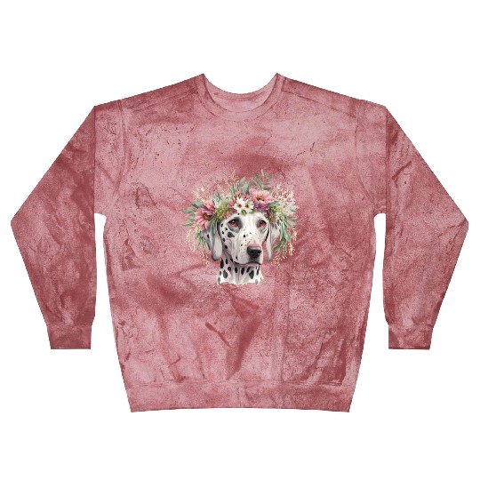 Cute Dalmatian Flower Crown Pet Dog Breed Puppy Blast Sweatshirts