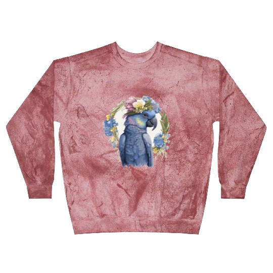 Cute Hyacinth Macaw Parrot Bird Flower Crown Pet B Blast Sweatshirts