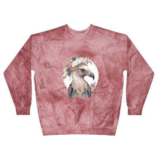 Cute Vulture Bird Flower Crown Floral Exotic Birds Blast Sweatshirts