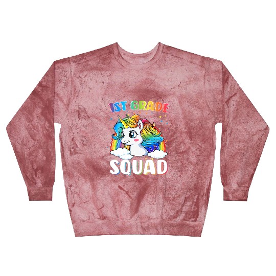 1st Grade Squad Unicorn Rainbow Back To School Blast Sweatshirts