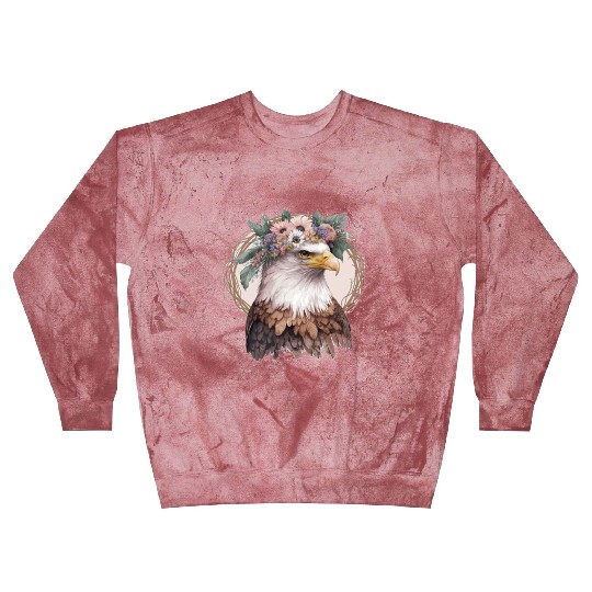 Watercolor Bald Eagle Flower Crown Floral Bird Wat Blast Sweatshirts