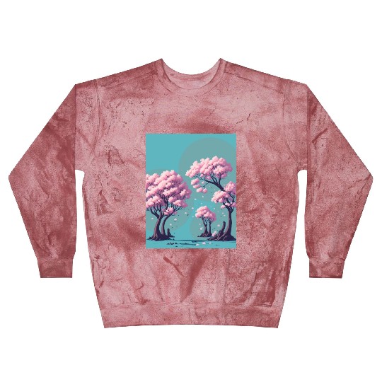 Cherry Blossom tress with falling flowers Blast Sweatshirts