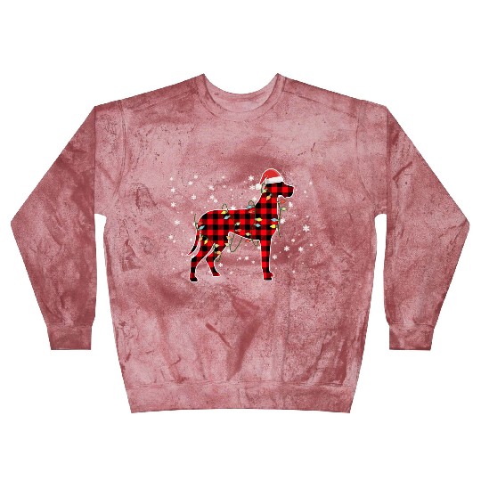 Great Dane Dog Santa Holiday Buffalo Plaid Blast Sweatshirts