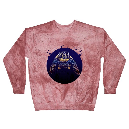 Sea Life - Colorful Sea Turtle Blast Sweatshirts