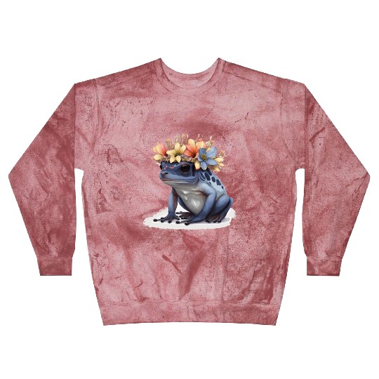 Cute Poison Dart Frog Flower Crown Amphibian Lover Blast Sweatshirts