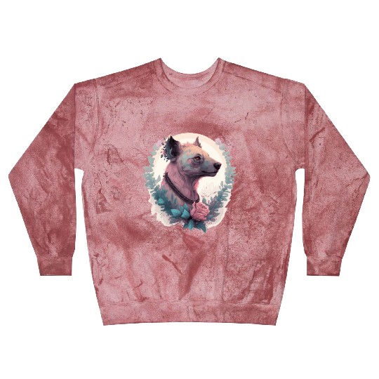 Watercolor Hyena Flower Crown Africa Safari Animal Blast Sweatshirts